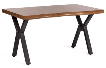 Кухонный стол EFFRON (mod. 1412) ЛДСП+меламин/металл, 140х80х75, walnut (орех)/чёрный в Элисте - предосмотр