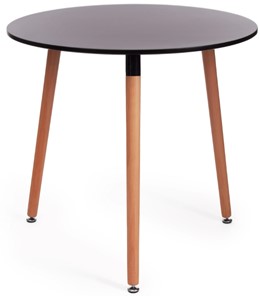 Кухонный обеденный стол MARS (mod.T1004) МДФ/дерево, 80х80х75, Black/натуральный арт.15187 в Элисте