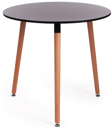 Кухонный обеденный стол MARS (mod.T1004) МДФ/дерево, 80х80х75, Black/натуральный арт.15187 в Элисте - изображение