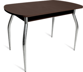 Кухонный обеденный стол ПГ-05 ЛДСП, дуб молочный ЛДСП/35 гнутые металл хром в Элисте - предосмотр 1