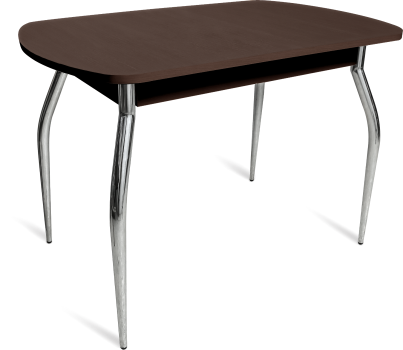 Кухонный обеденный стол ПГ-05 ЛДСП, дуб молочный ЛДСП/35 гнутые металл хром в Элисте - изображение 1