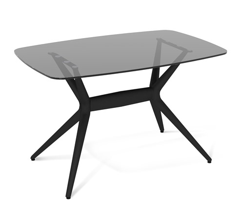 Кухонный стол SHT-ТT26 118/77 стекло/SHT-TU30-2 / SHT-A30 Черный в Элисте - изображение