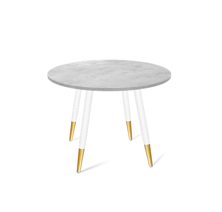 Кухонный обеденный стол SHT-TU14 / SHT-TT 90 ЛДСП (бетон чикаго светло-серый/белый муар/золото) в Элисте - изображение