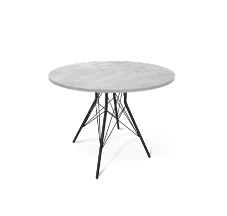 Стол обеденный  SHT-TU2-1 / SHT-TT 90 ЛДСП (бетон чикаго светло-серый/черный муар) в Элисте - изображение