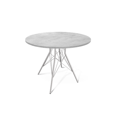 Кухонный обеденный стол SHT-TU2-1 / SHT-TT 90 ЛДСП (бетон чикаго светло-серый/хром лак) в Элисте - изображение