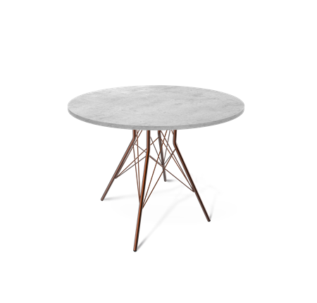 Стол кухонный SHT-TU2-1 / SHT-TT 90 ЛДСП (бетон чикаго светло-серый/медный металлик) в Элисте - изображение