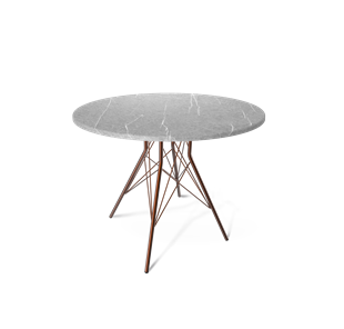 Круглый стол на кухню SHT-TU2-1 / SHT-TT 90 МДФ (серый мрамор/медный металлик) в Элисте