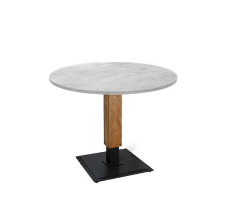 Кухонный обеденный стол SHT-TU22 / SHT-TT 90 ЛДСП (бетон чикаго светло-серый/дуб брашированный корич/черный муар) в Элисте - изображение