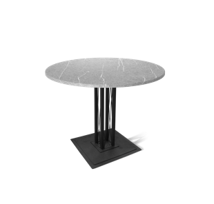 Круглый кухонный стол SHT-TU6-BS1 / SHT-TT 90 МДФ (серый мрамор/черный) в Элисте