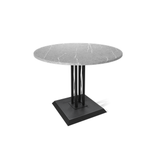 Круглый стол на кухню SHT-TU6-BS2 / SHT-TT 90 МДФ (серый мрамор/черный) в Элисте