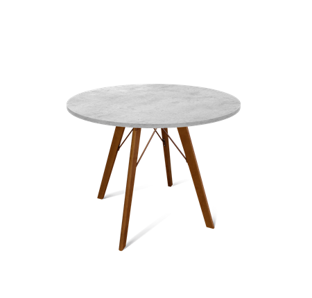 Кухонный обеденный стол SHT-TU9 / SHT-TT 90 ЛДСП (бетон чикаго светло-серый/темный орех) в Элисте - изображение