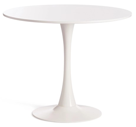 Стол обеденный TULIP (mod. 011) металл/мдф, 90х90х75 белый арт.14105 в Элисте - изображение