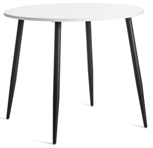 Обеденный стол URANUS, ЛДСП/металл, 90х90х77 Белый/Черный арт.19314 в Элисте
