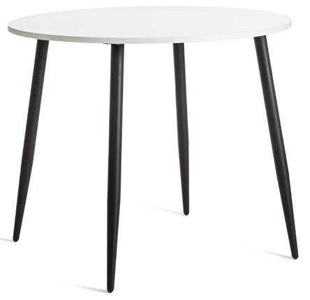 Обеденный стол URANUS, ЛДСП/металл, 90х90х77 Белый/Черный арт.19314 в Элисте - изображение