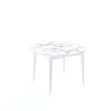 Стол раздвижной Kenner W1200 (Белый/Мрамор белый) в Элисте - изображение