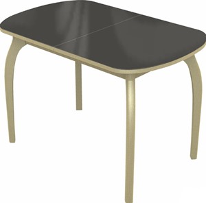 Обеденный раздвижной стол Ривьера мини дерево №1 (стекло коричневое/дуб выбеленный) в Элисте - предосмотр