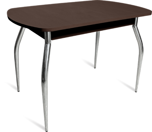 Кухонный обеденный стол ПГ-08 ЛДСП, венге ЛДСП/35 гнутые металл хром в Элисте - изображение
