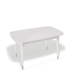 Обеденный раздвижной стол Kenner K1250 (Белый/Стекло белое глянец) в Элисте