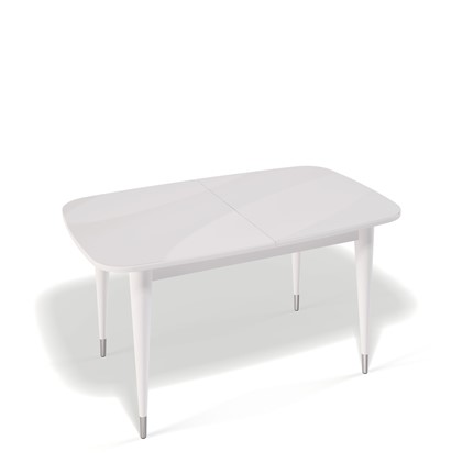 Обеденный раздвижной стол Kenner K1250 (Белый/Стекло белое глянец) в Элисте - изображение