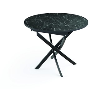 Обеденный стол 55.04 Адажио, мрамор черный/черный/металл черный в Элисте - предосмотр
