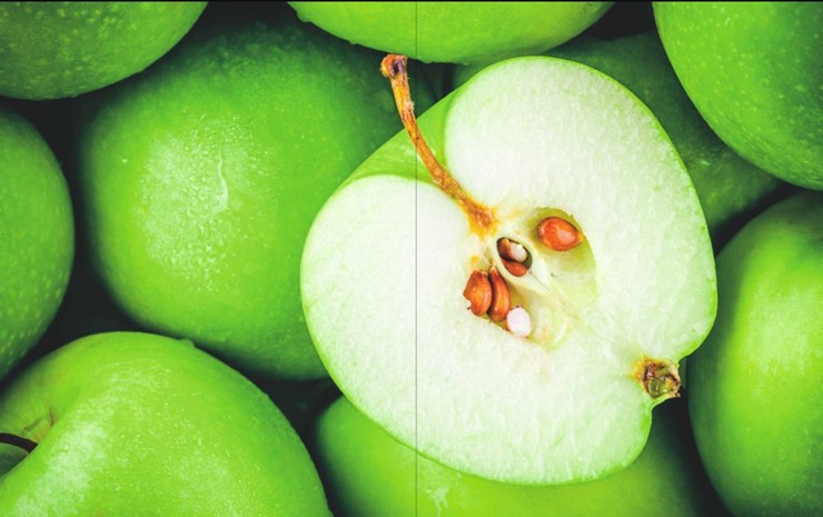 Раздвижной стол Айсберг-01 СТФ, белый/фотопечать зеленые яблоки/ноги хром круглые в Элисте - изображение 2