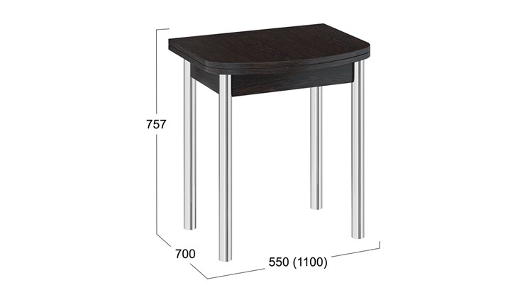 Обеденный стол Лион (мини) (СМ-204.01.2), цвет Венге/Хром в Элисте - изображение 4