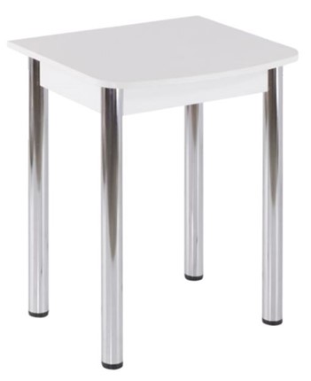 Кухонный пристенный стол НСПГ-01, белый ЛДСП/39 прямые трубы хром в Элисте - изображение