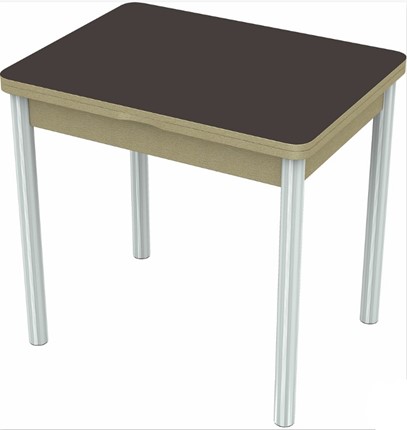 Стол раздвижной Бари хром №6 (стекло коричневое/дуб выбеленный) в Элисте - изображение