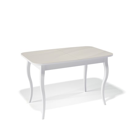 Раздвижной стол Kenner 1200C (Белый/Стекло крем сатин) в Элисте - изображение