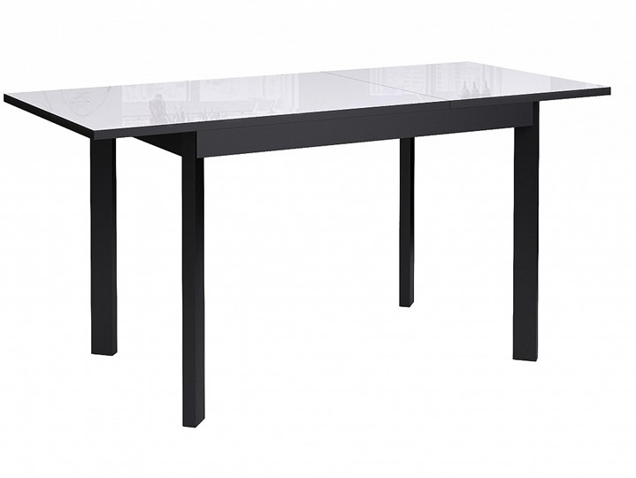 Раздвижной стол Dikline Ls110, стекло белое/ножки черные в Элисте - изображение 1