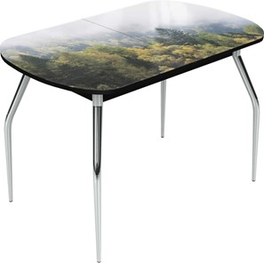 Обеденный раздвижной стол Ривьера исп.2 хром №5 (Exclusive h175/черный) в Элисте