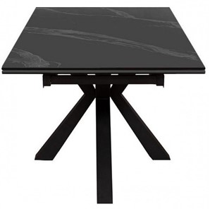 Стол на кухню раздвижной DikLine SFE140 Керамика Черный мрамор/подстолье черное/опоры черные (2 уп.) в Элисте - предосмотр 2