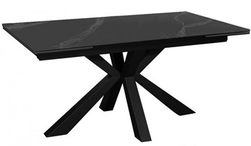 Стол на кухню раздвижной DikLine SFE140 Керамика Черный мрамор/подстолье черное/опоры черные (2 уп.) в Элисте - предосмотр