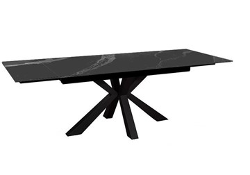 Стол на кухню раздвижной DikLine SFE160 Керамика Черный мрамор/подстолье черное/опоры черные (2 уп.) в Элисте - предосмотр 2