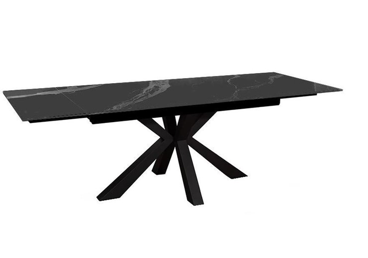 Стол на кухню раздвижной DikLine SFE160 Керамика Черный мрамор/подстолье черное/опоры черные (2 уп.) в Элисте - изображение 2