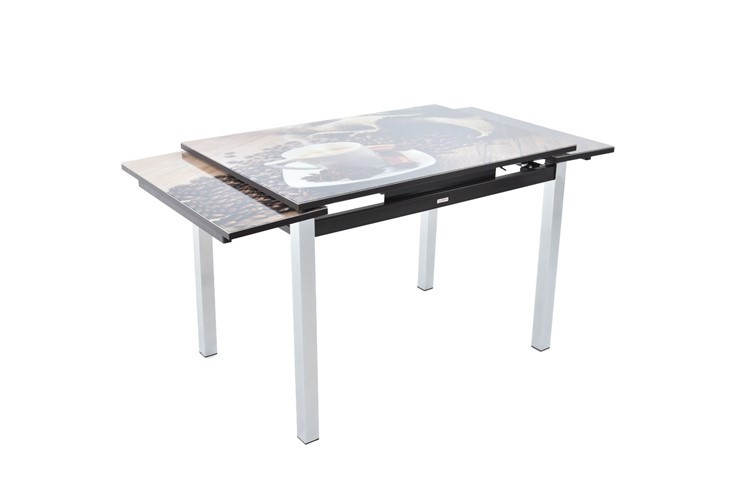 Кухонный стол раскладной Шанхай исп. 1, ноги метал. крашеные №21 Фотопечать (Мрамор №20) в Элисте - изображение 3