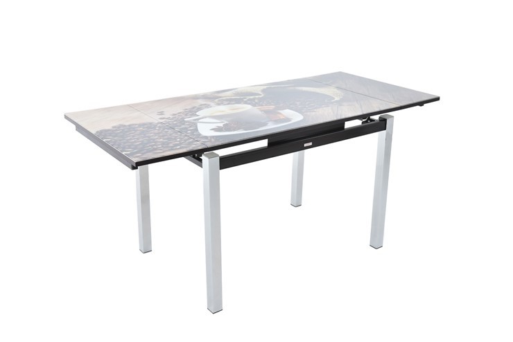 Кухонный стол раскладной Шанхай исп. 1, ноги метал. крашеные №21 Фотопечать (Мрамор №20) в Элисте - изображение 4