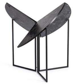 Стол складывающийся YOOP (mod. 1202) ЛДСП+меламин/металл, 100х100х72, чёрный мрамор/чёрный, арт.19491 в Элисте - предосмотр 1