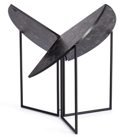 Стол складывающийся YOOP (mod. 1202) ЛДСП+меламин/металл, 100х100х72, чёрный мрамор/чёрный, арт.19491 в Элисте - изображение 1