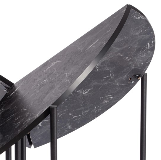 Стол складывающийся YOOP (mod. 1202) ЛДСП+меламин/металл, 100х100х72, чёрный мрамор/чёрный, арт.19491 в Элисте - изображение 2