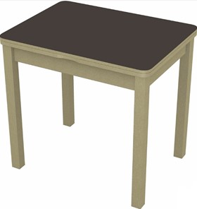 Кухонный раскладной стол Бари дерево №8 (стекло коричневое/дуб выбеленный) в Элисте - предосмотр