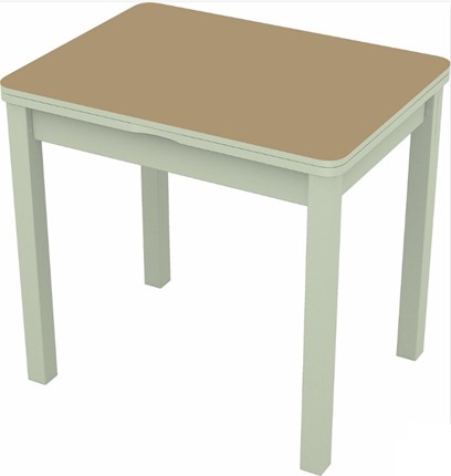 Кухонный раздвижной стол Бари дерево №8 (стекло капучино/белый) в Элисте - изображение