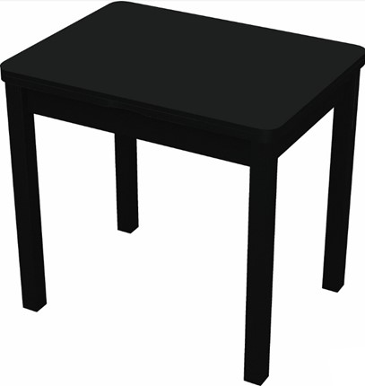 Кухонный раздвижной стол Бари дерево №8 (стекло черное/черный) в Элисте - изображение