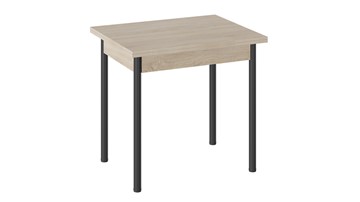 Кухонный раздвижной стол Родос тип 2 с опорой d40 (Черный муар/Дуб Сонома) в Элисте - предосмотр