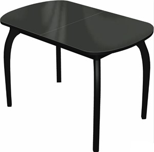 Обеденный раздвижной стол Ривьера исп.1 дерево №1 (стекло черное/черный) в Элисте - предосмотр