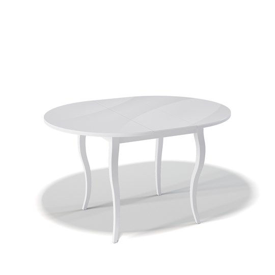 Кухонный стол раскладной Kenner 1000С (Белый/Стекло белое сатин) в Элисте - изображение 1