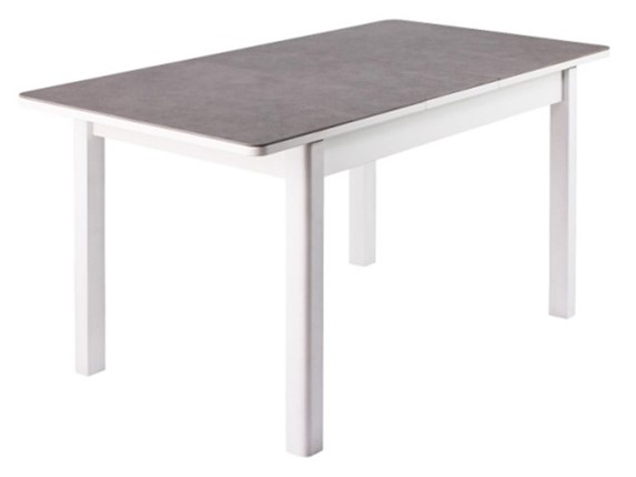 Кухонный стол раздвижной Нордкап, Керамика, grigio серый, 40 прямые фигурные массив белый в Элисте - изображение