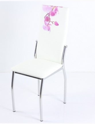 Стул В-610 СТ хром люкс/белый, фотопечать орхидея в Элисте - изображение