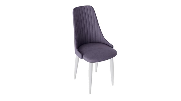 Кухонный стул Франк (конус) исп2 (Белый матовый/Микровелюр Фиолетовый) в Элисте - изображение