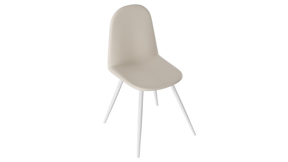 Кухонный стул Марли (конус Т3), Белый муар/Кожзам Бежевый в Элисте - изображение